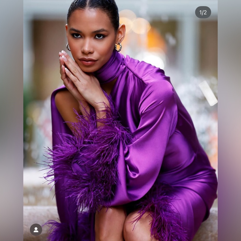 Patbo fringe trim Oscar dress ***stunning*** - Picture 4 of 8